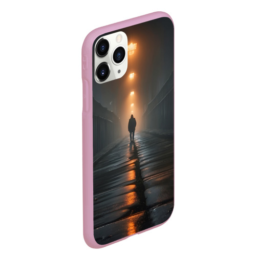 Чехол для iPhone 11 Pro Max матовый Парень в темном переулке, цвет розовый - фото 3