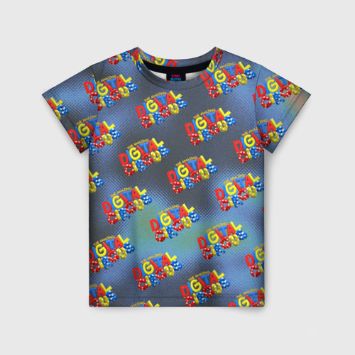 Детская футболка с принтом The amazing digital circus pattern, вид спереди №1