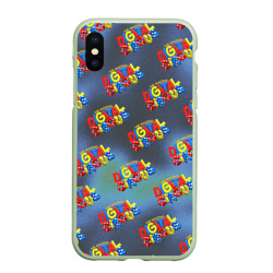 Чехол для iPhone XS Max матовый The amazing digital circus pattern