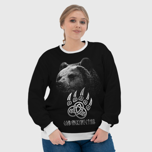 Женский свитшот 3D Медведь - славянский стиль, цвет 3D печать - фото 6