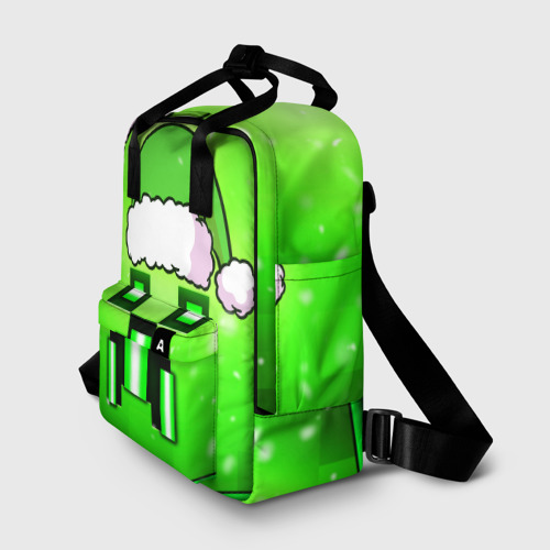 Женский рюкзак 3D с принтом Майнкрафт новогодний крипер, фото на моделе #1
