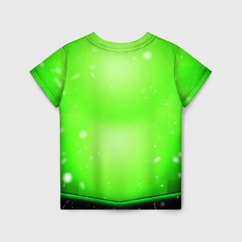Детская футболка 3D с принтом Майнкрафт новогодний крипер, вид сзади #1