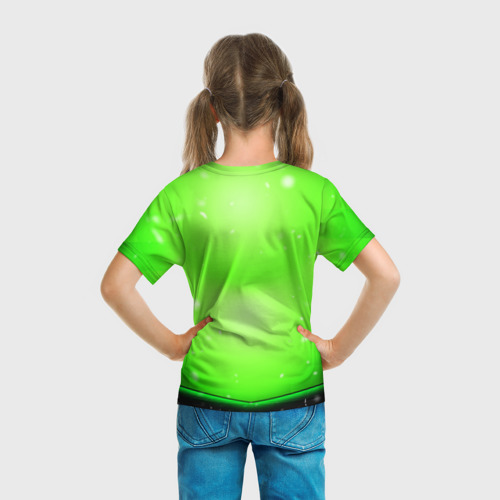 Детская футболка 3D с принтом Майнкрафт новогодний крипер, вид сзади #2