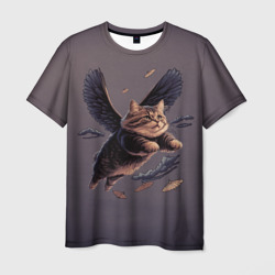 Летающий котик ангел – Мужская футболка 3D с принтом купить со скидкой в -26%