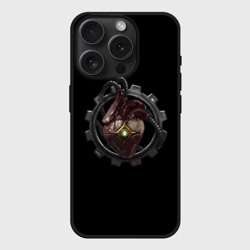 Чехол силиконовый для Apple iPhone 15 Pro матовый Сердце механикус стимпанк