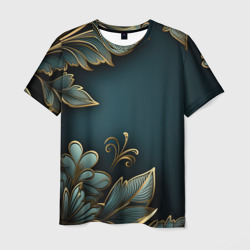 Мужская футболка 3D Объемные узоры и листья