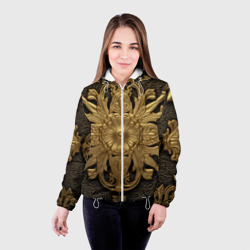 Женская куртка 3D Золотой обстрактный  узор - фото 2