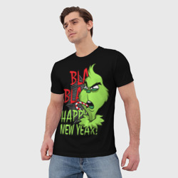 Мужская футболка 3D Grinch - happy New Year - фото 2