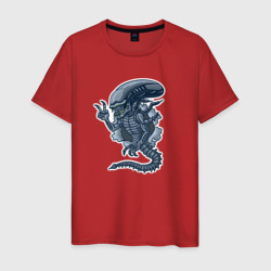 Мужская футболка хлопок Чужой инопланетянин из порванной дыры