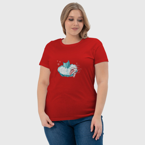 Женская футболка хлопок Балет, цвет красный - фото 6