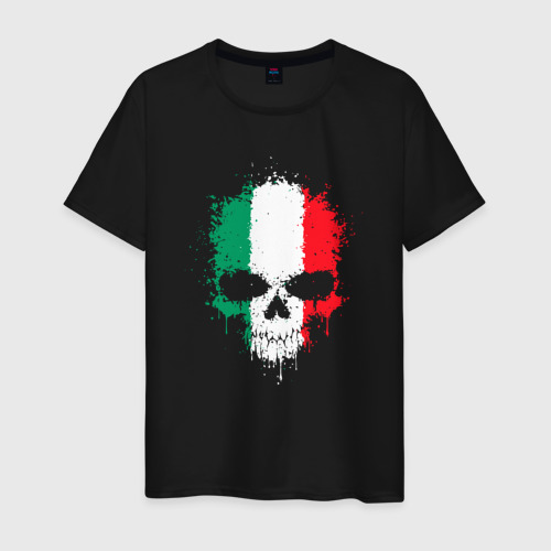 Мужская футболка хлопок Череп Италия, цвет черный