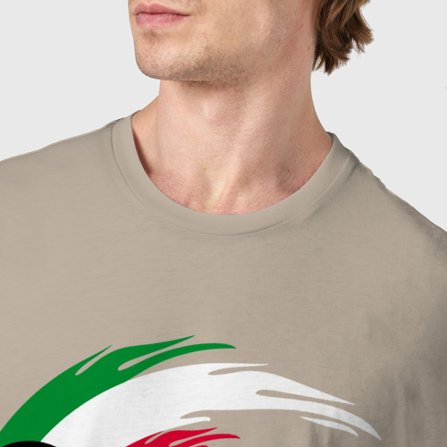 Мужская футболка хлопок Итальянские мячи, цвет миндальный - фото 6