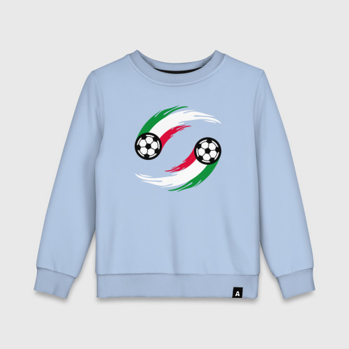 Детский свитшот хлопок с принтом Итальянские мячи, вид спереди #2