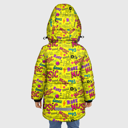Зимняя куртка для девочек 3D Music dance, цвет черный - фото 4