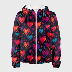 Женская куртка 3D Паттерн с сердцами