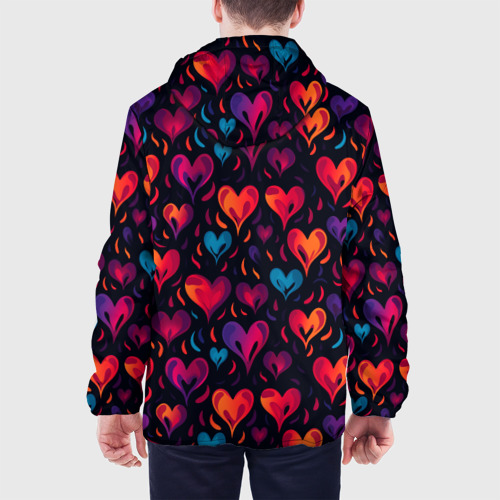 Мужская куртка 3D Паттерн с сердцами, цвет 3D печать - фото 5