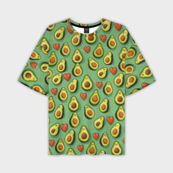 Мужская футболка oversize 3D Авокадо и сердечки