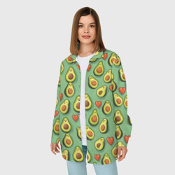 Женская рубашка oversize 3D Авокадо и сердечки - фото 2