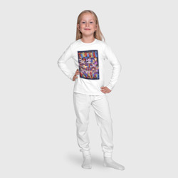 Пижама с принтом Удивительный цифровой цирк в сборе для ребенка, вид на модели спереди №4. Цвет основы: белый