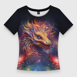 Космический дракон - символ года – Женская футболка 3D Slim с принтом купить