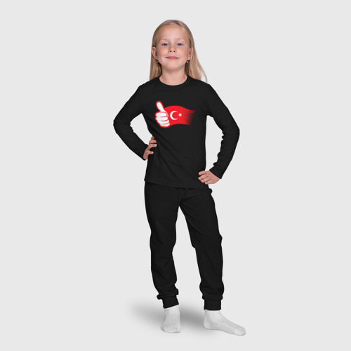 Детская пижама с лонгсливом хлопок Турецкий лайк, цвет черный - фото 7