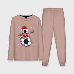 Мужская пижама с лонгсливом хлопок Soccer snowman