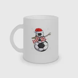 Кружка матовая стеклянная Soccer snowman