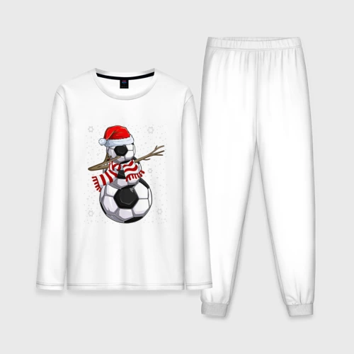 Мужская пижама с лонгсливом хлопок Soccer snowman