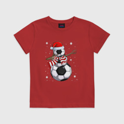 Детская футболка хлопок Soccer snowman