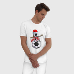 Мужская пижама хлопок Soccer snowman - фото 2