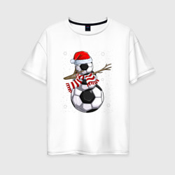 Женская футболка хлопок Oversize Soccer snowman