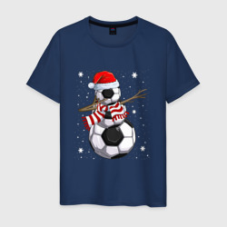 Мужская футболка хлопок Soccer snowman