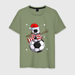 Мужская футболка хлопок Soccer snowman