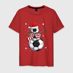 Мужская футболка хлопок Soccer snowman