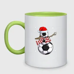 Кружка двухцветная Soccer snowman