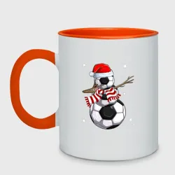 Кружка двухцветная Soccer snowman