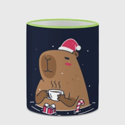 Кружка с полной запечаткой Новогодняя капибара с кофе - фото 2