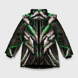 Зимняя куртка для девочек 3D Зелёная кибер броня модерн