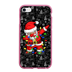 Санта Клаус с гирляндой  – Чехол для iPhone 6/6S матовый с принтом купить
