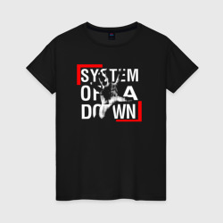 Женская футболка хлопок System of a Down metal band