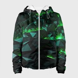 Женская куртка 3D Зеленая геометрическая  абстракция