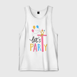 Мужская майка хлопок Lets party cat