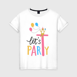 Женская футболка хлопок Lets party cat