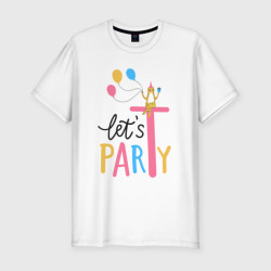 Мужская футболка хлопок Slim Lets party cat