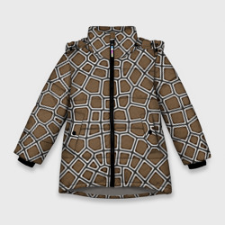 Зимняя куртка для девочек 3D Витражный паттерн с текстурой