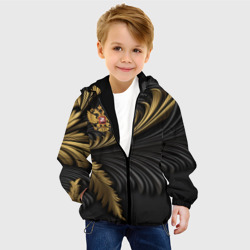 Детская куртка 3D Герб России черный и золотой фон - фото 2