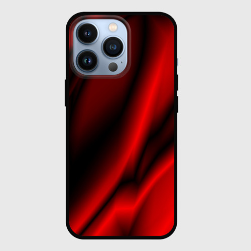 Чехол для iPhone 13 Pro с принтом Переливающийся чёрно-красный, вид спереди #2