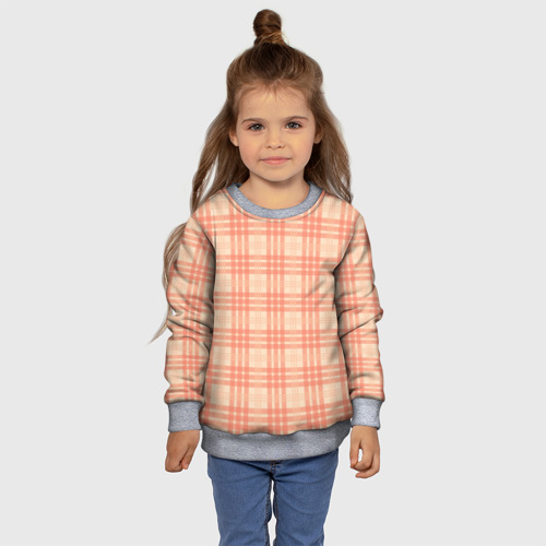 Детский свитшот 3D с принтом Шотландский персиковый, фото #4