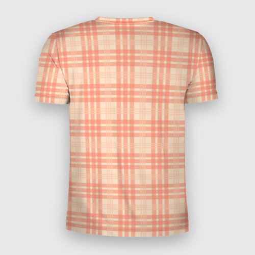 Мужская футболка 3D Slim с принтом Шотландский персиковый, вид сзади #1