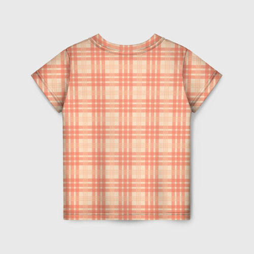 Детская футболка 3D с принтом Шотландский персиковый, вид сзади #1